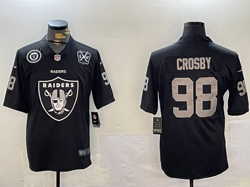 Men Oakland Raiders 98 Crosby Black 2024 Nike Limited NFL Jersey style 12013